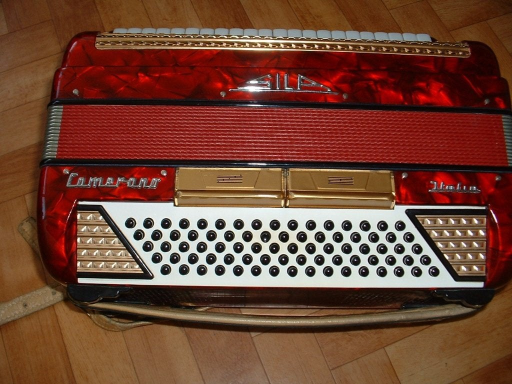 Prachtige Accordeon SILA CAMERANO, 80-bas, Met koffer, Toetsaccordeon, Zo goed als nieuw