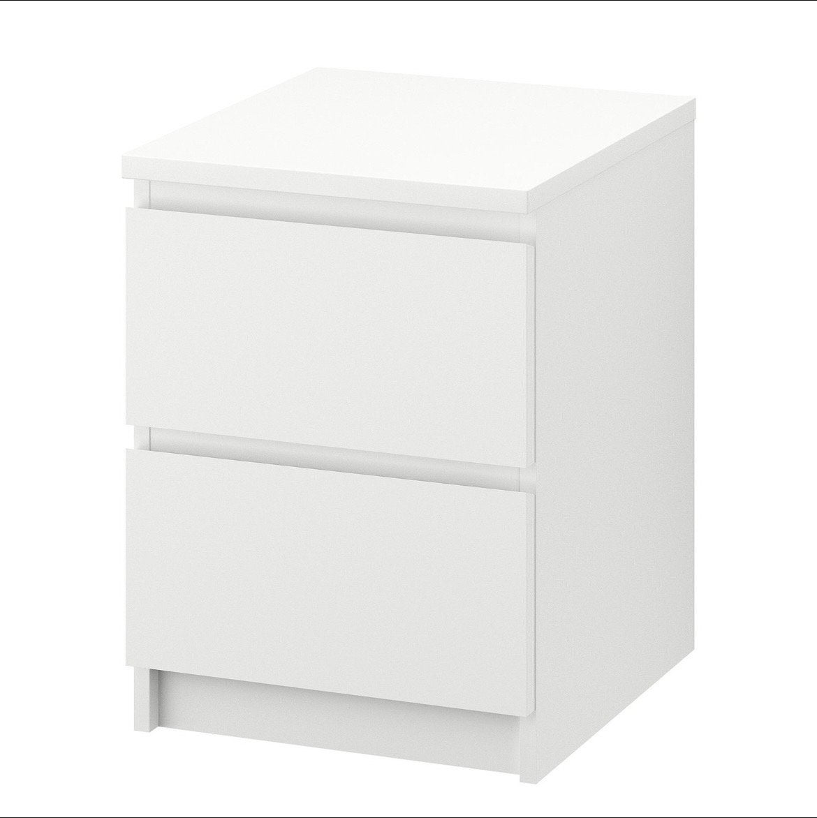IKEA MALM nachtkastje wit 2 stuks, Ophalen, Minder dan 50 cm, 1 of 2 laden, Zo goed als nieuw