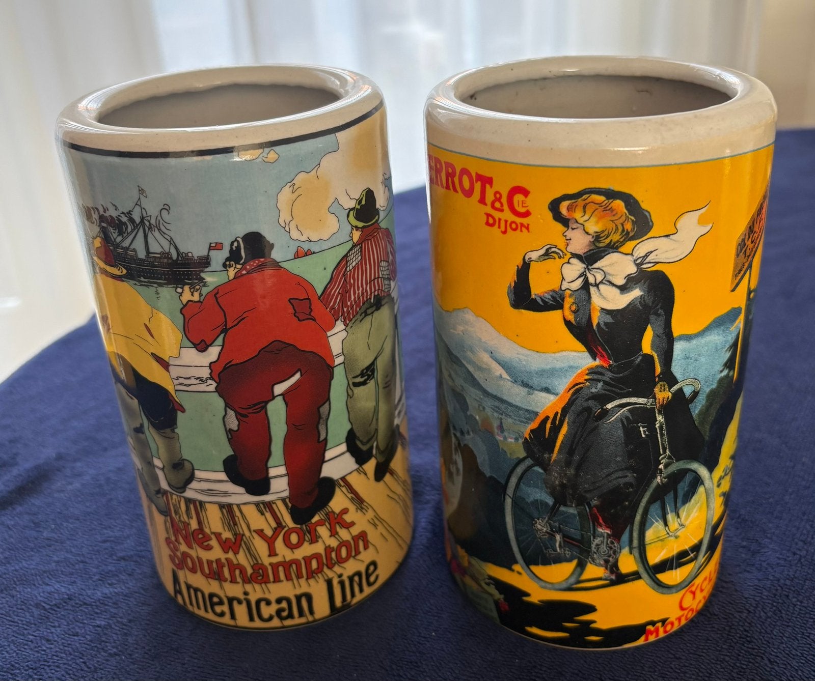 Vintage stijl keramiek vaas Dijon & American Line ( 16 cm), Ophalen, Zo goed als nieuw, Overige