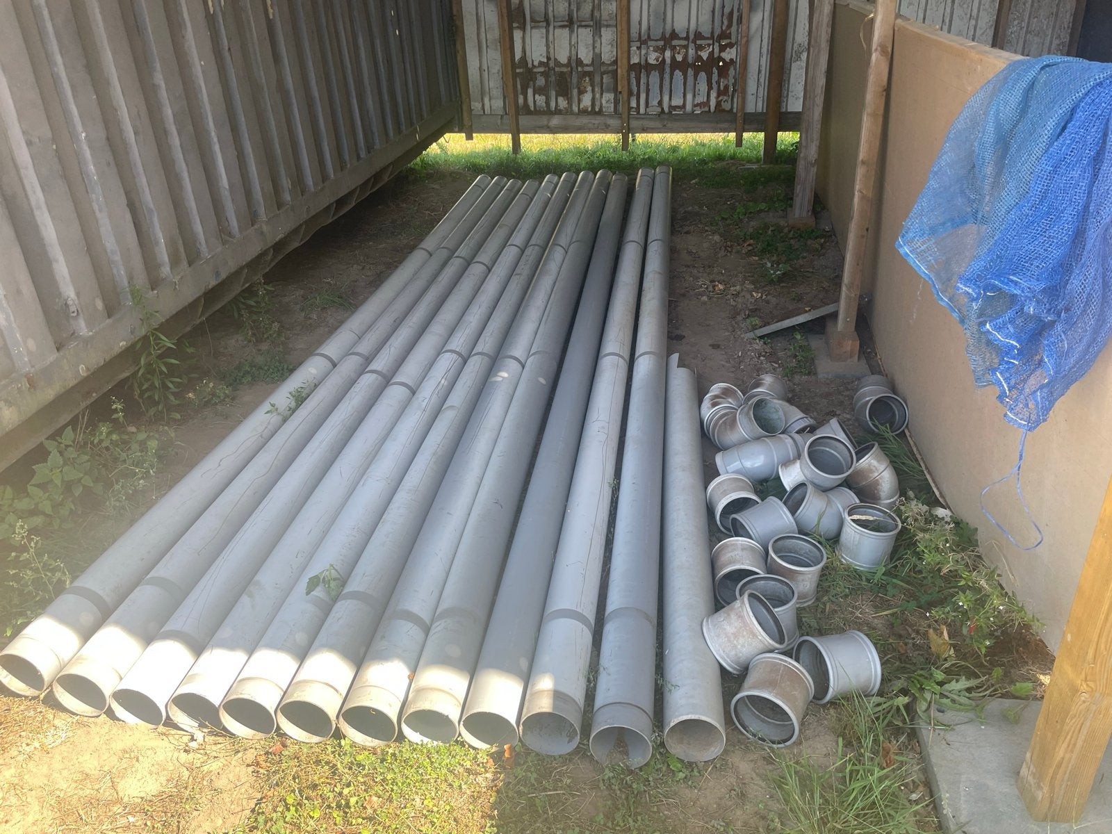 Partij PVC buizen en bochten 125 mm, Ophalen, Afvoer, Gebruikt, Pvc