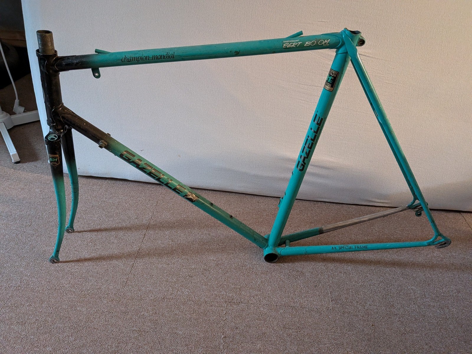 Vintage Gazelle Champion Mondial 531 frame, Ophalen, Frame, Gebruikt, Staal