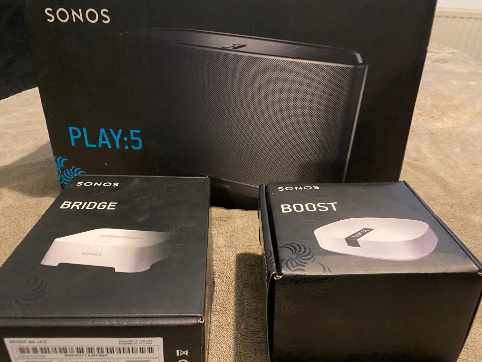 Sonos Play 5 met boost en bridge als NIEUW!!, Audio, Tv en Foto, Ophalen of Verzenden, Zo goed als nieuw