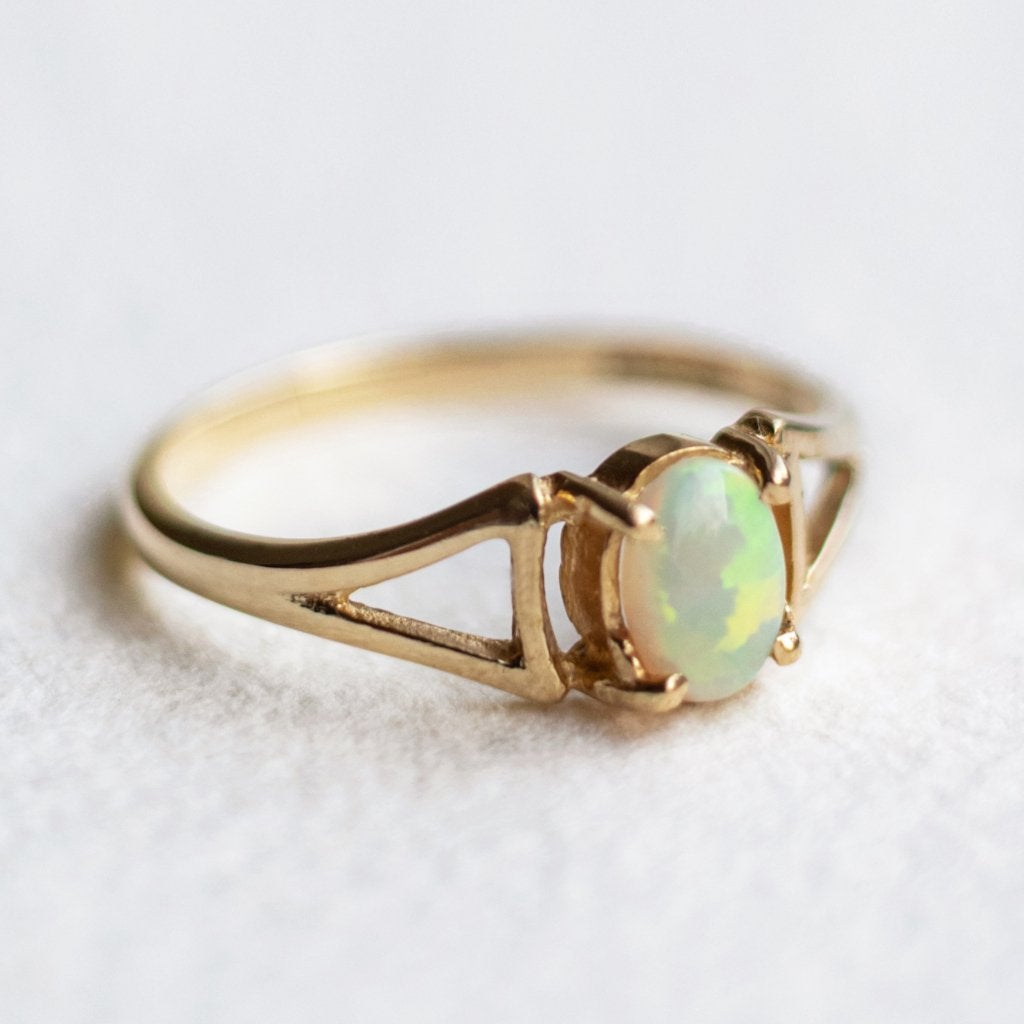 Vintage 9K gouden H eternity ring met CZ - 16,25, Ophalen of Verzenden, Met edelsteen, Dame, Goud