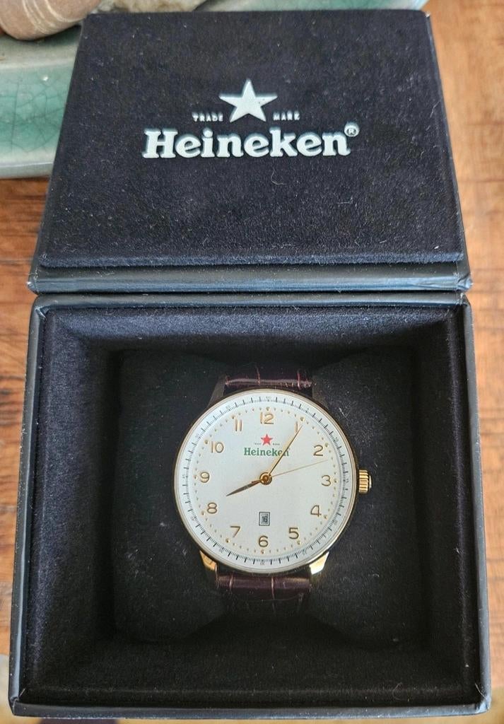Heineken Polshorloge - Limited Edition met Certificaat, Overige merken, Leer, Polshorloge, Ophalen of Verzenden