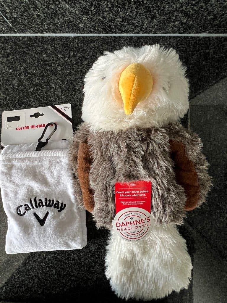Golfclub cover Bald Eagle en Callaway handdoek 49,5x53 cm., Sport en Fitness, Ophalen of Verzenden, Nieuw, Overige typen, Callaway