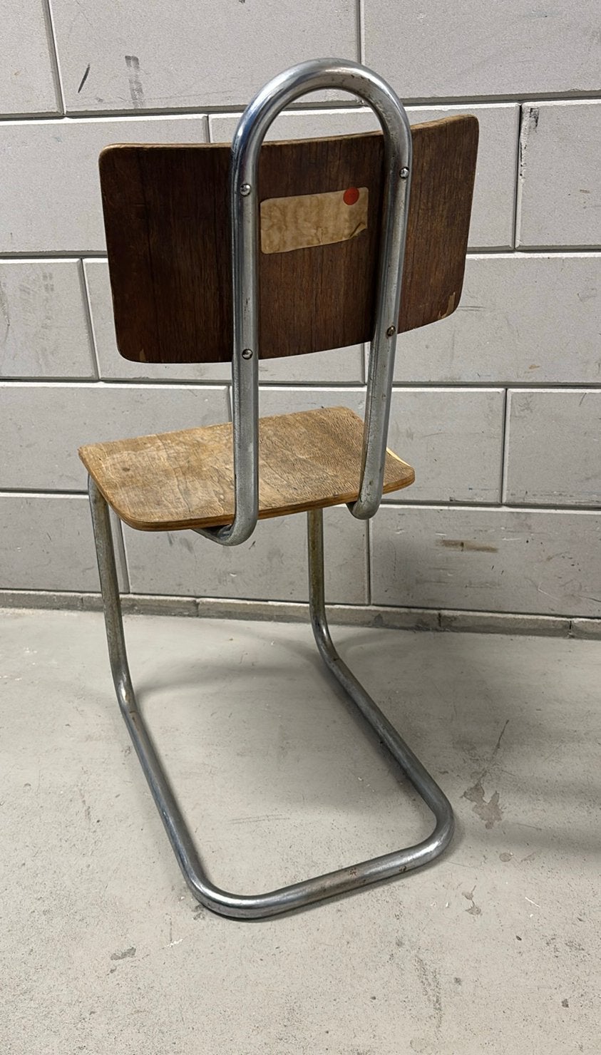 Jaren 30 art deco Bauhaus buisframe stoeltje, Overige materialen, Gebruikt, Overige kleuren, Ophalen of Verzenden