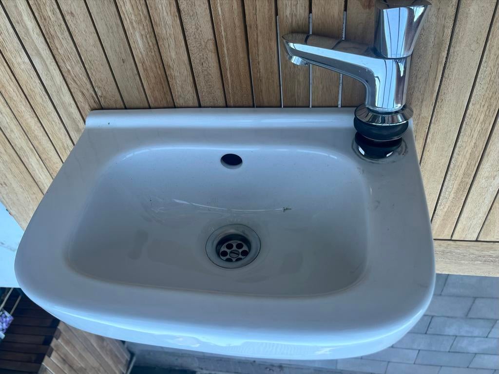 Villeroy & Boch wasbak/fontijn met Grohe kraan, Ophalen, Gebruikt, Chroom, Wastafel