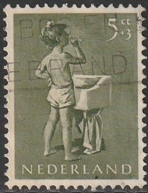 Nederland 1954 650 Kind 5c Tandenpoetsen, Gest, Ophalen of Verzenden, Na 1940, Gestempeld