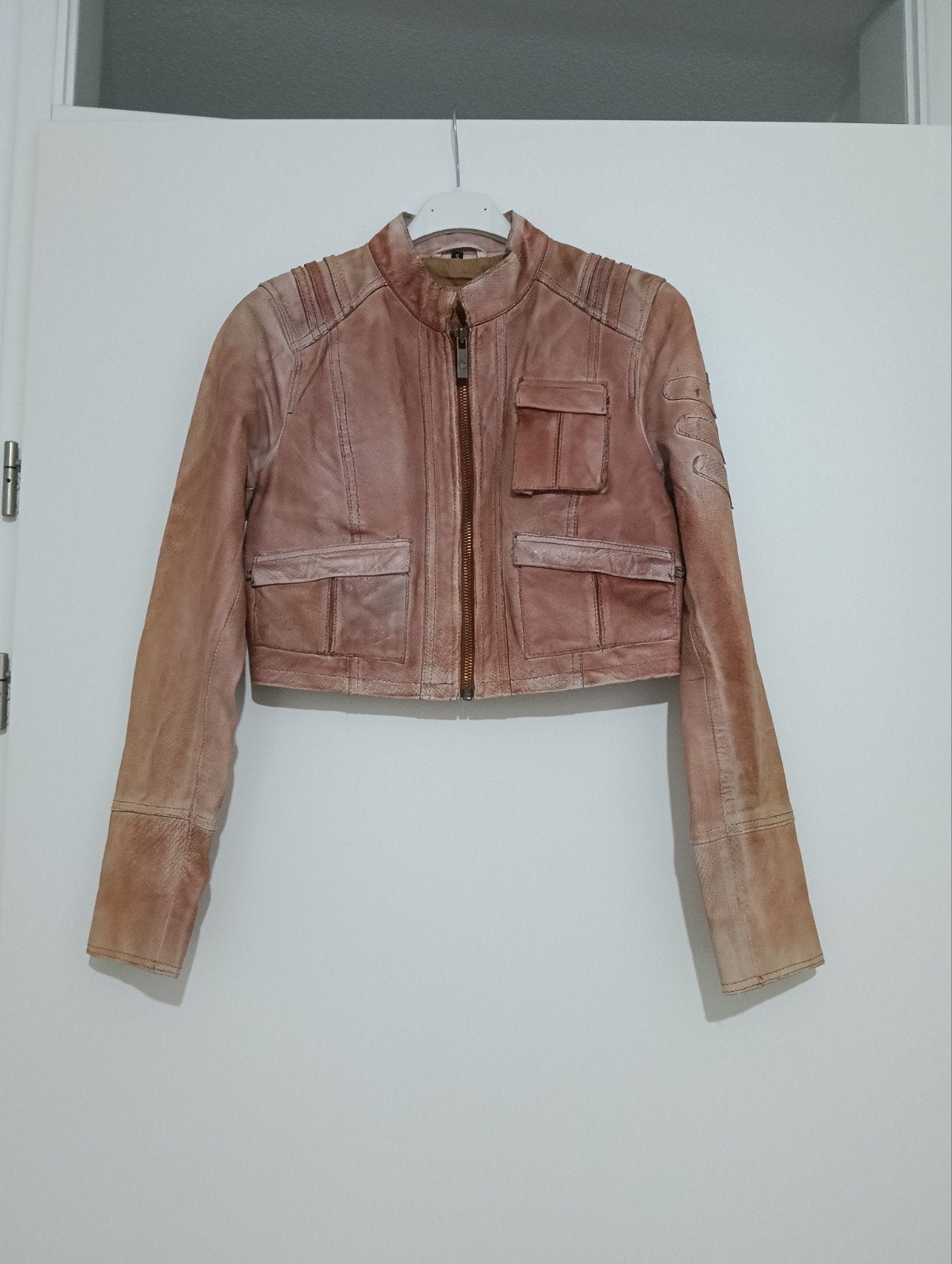 Goosecraft Leren Cropped Jasje - Maat S, Goosecraft, Ophalen of Verzenden, Roze, Maat 36 (S)