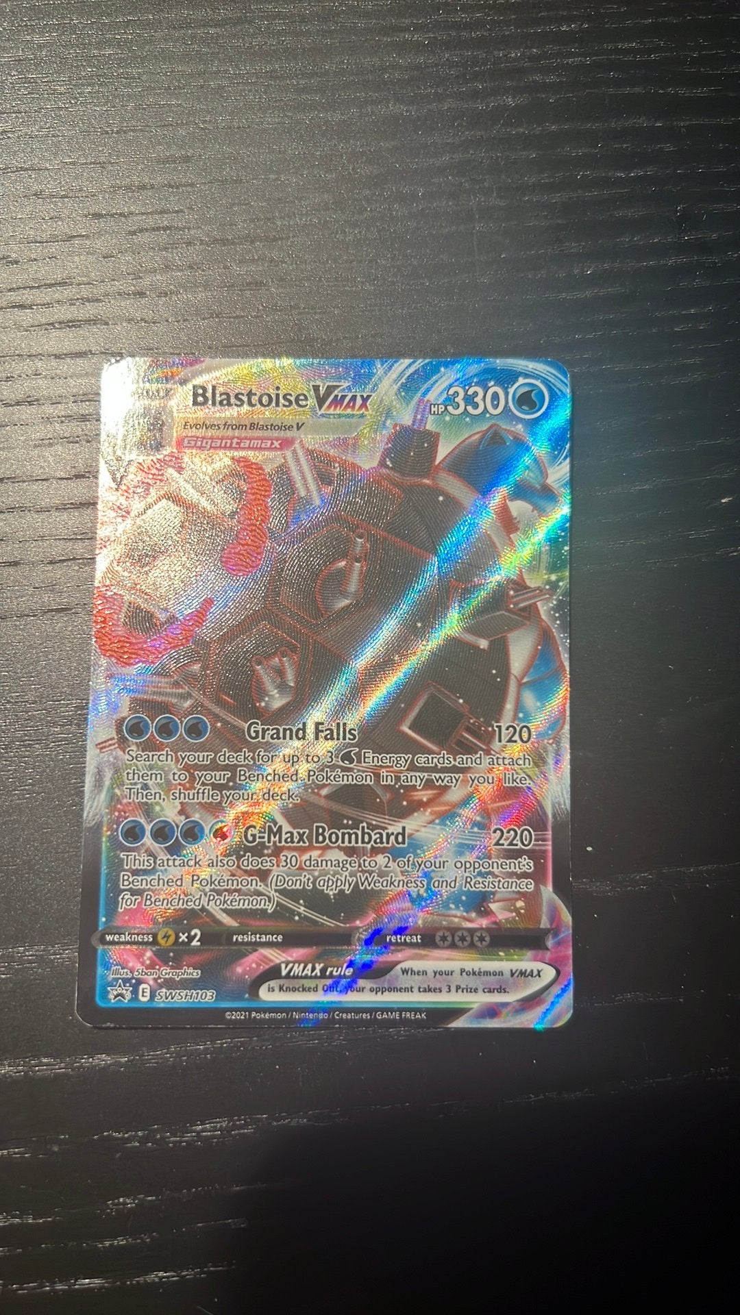 Blastoise VMAX SWSH103 markwaarde €39,46, Ophalen of Verzenden, Zo goed als nieuw