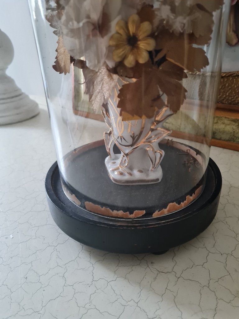 Antieke stolp met bloemen Vieille Bruxelles, Heikant 21 Kaatsheuvel, 15 cm, Belle Vieille Brocante, Ophalen of Verzenden