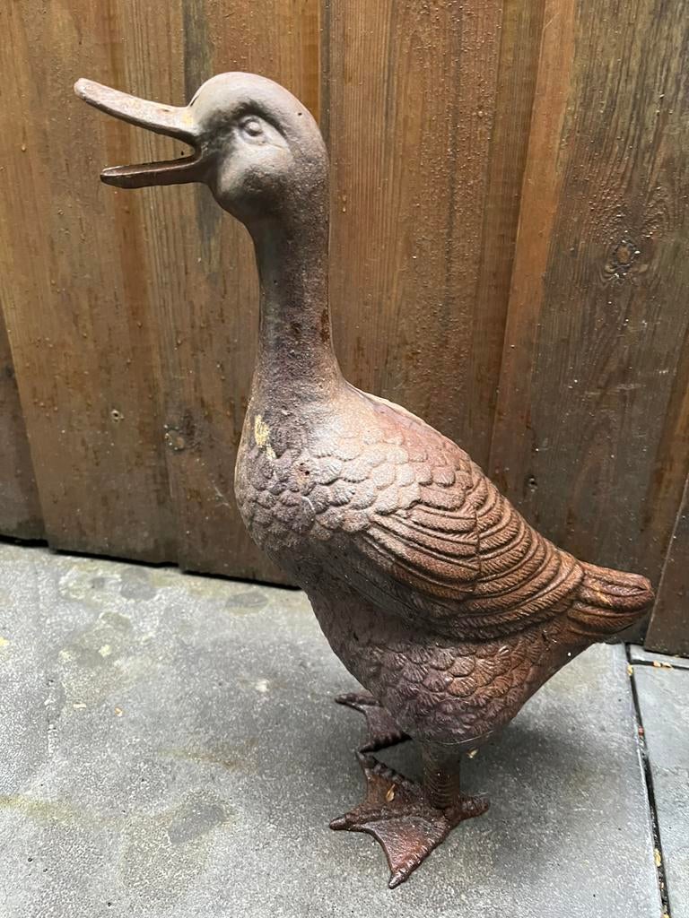Gietijzeren gans, Tuin en Terras, Tuinbeelden, Ophalen, Gebruikt, Overige materialen, Dierenbeeld