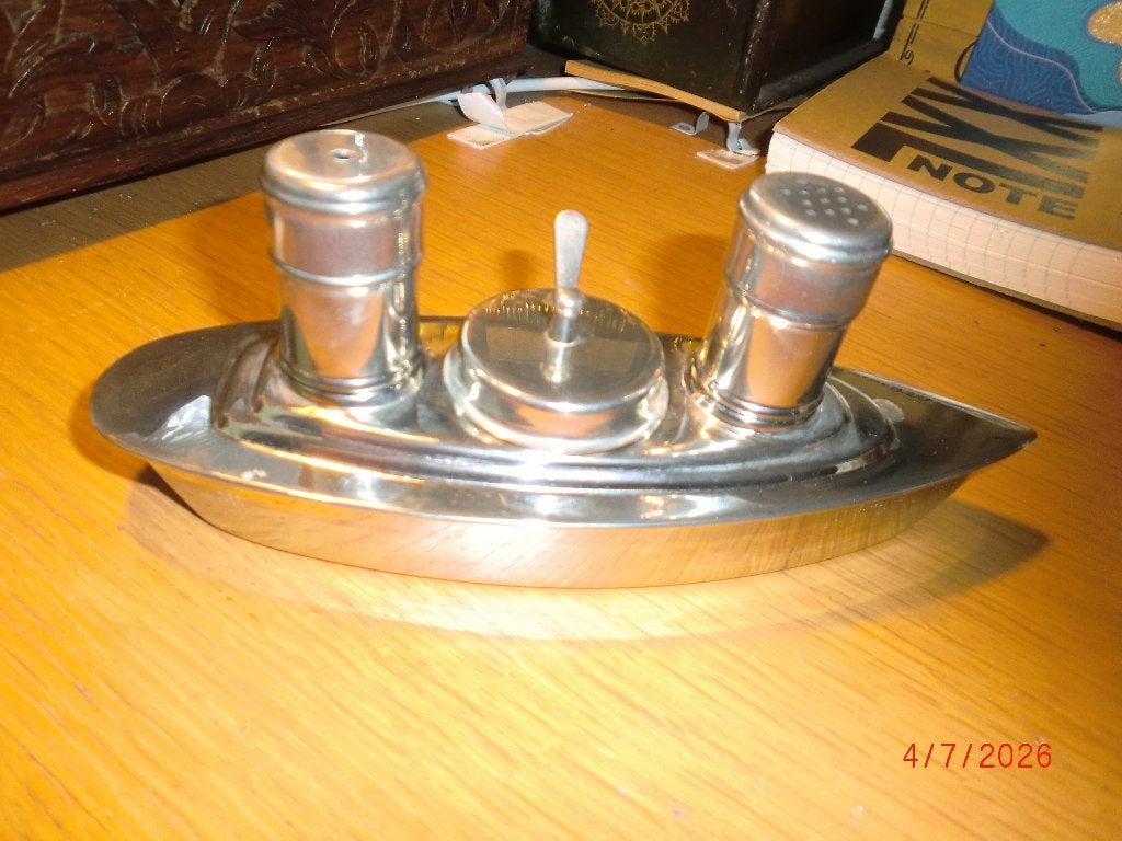 chromen peper en zout stel als boot, Ophalen of Verzenden, Gebruikt, Motorboot, Gebruiksvoorwerp