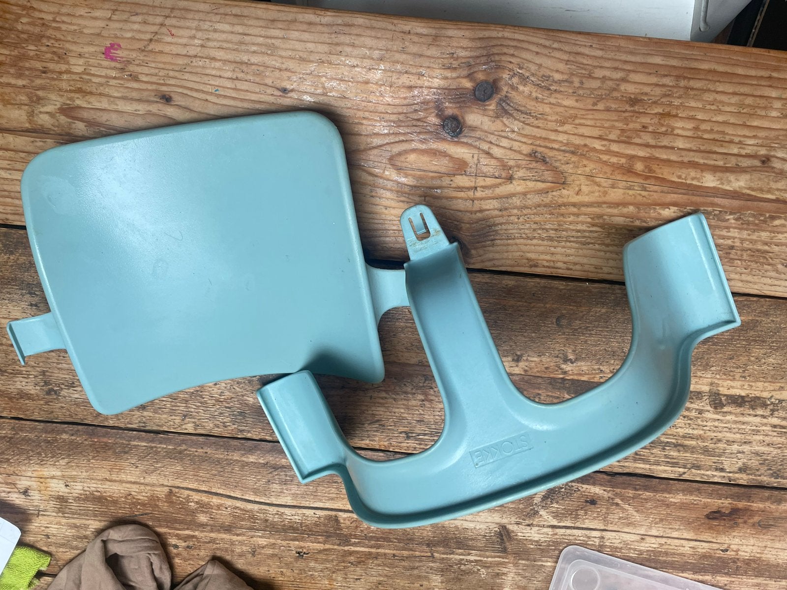 Babyset tripp trapp stokke blauw, Ophalen, Gebruikt, Meegroeistoel, Stoelverkleiner