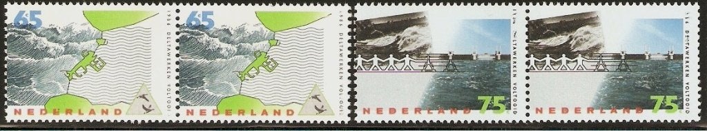 Nederland 1361-1362 paren h deltawerken., Postzegels en Munten, Verzenden, Postfris