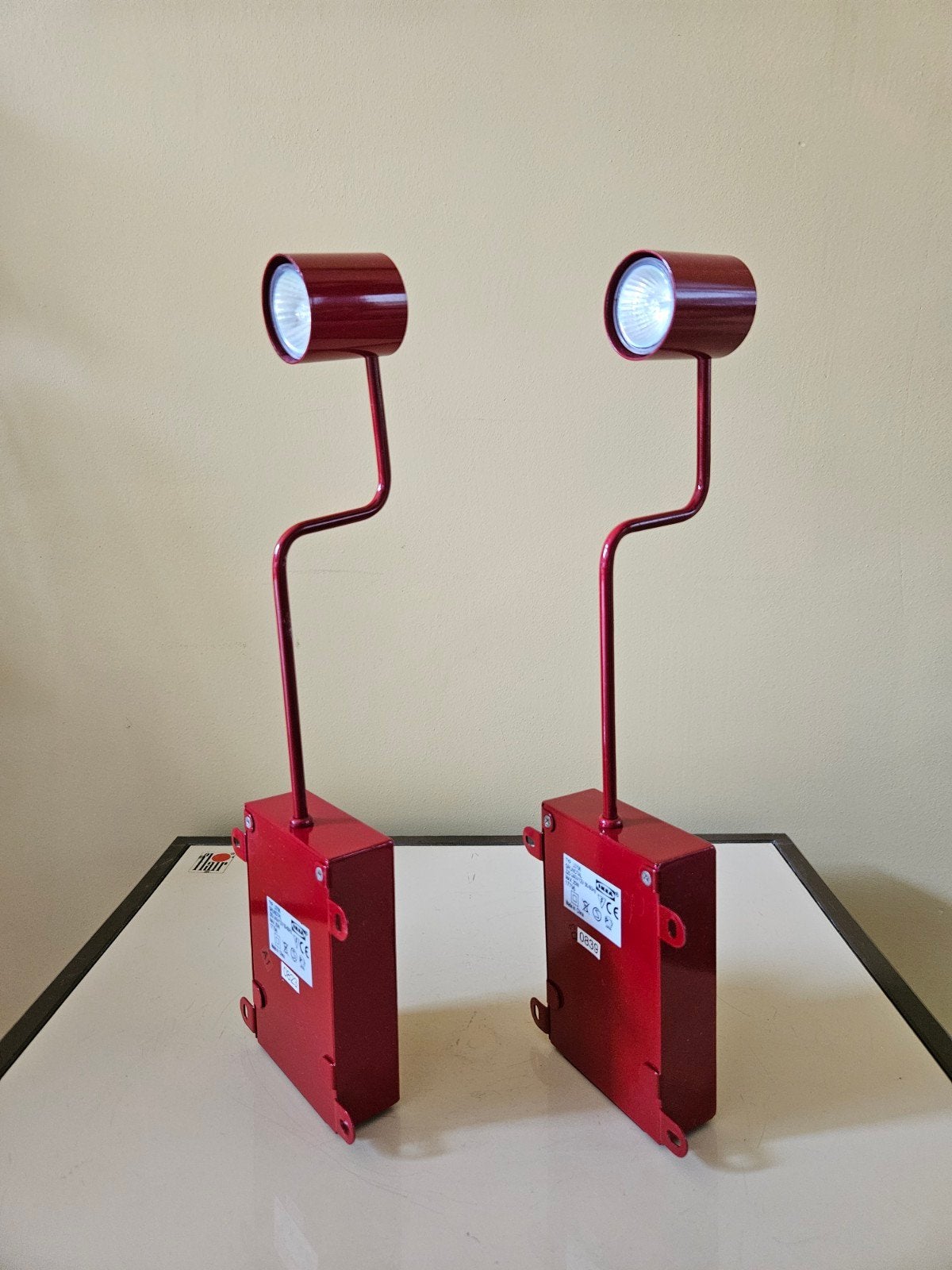 IKEA PAX Verlichting - Rode Kastverlichting (2 stuks), Gebruikt, Rood, Metaal, Met schakelaar