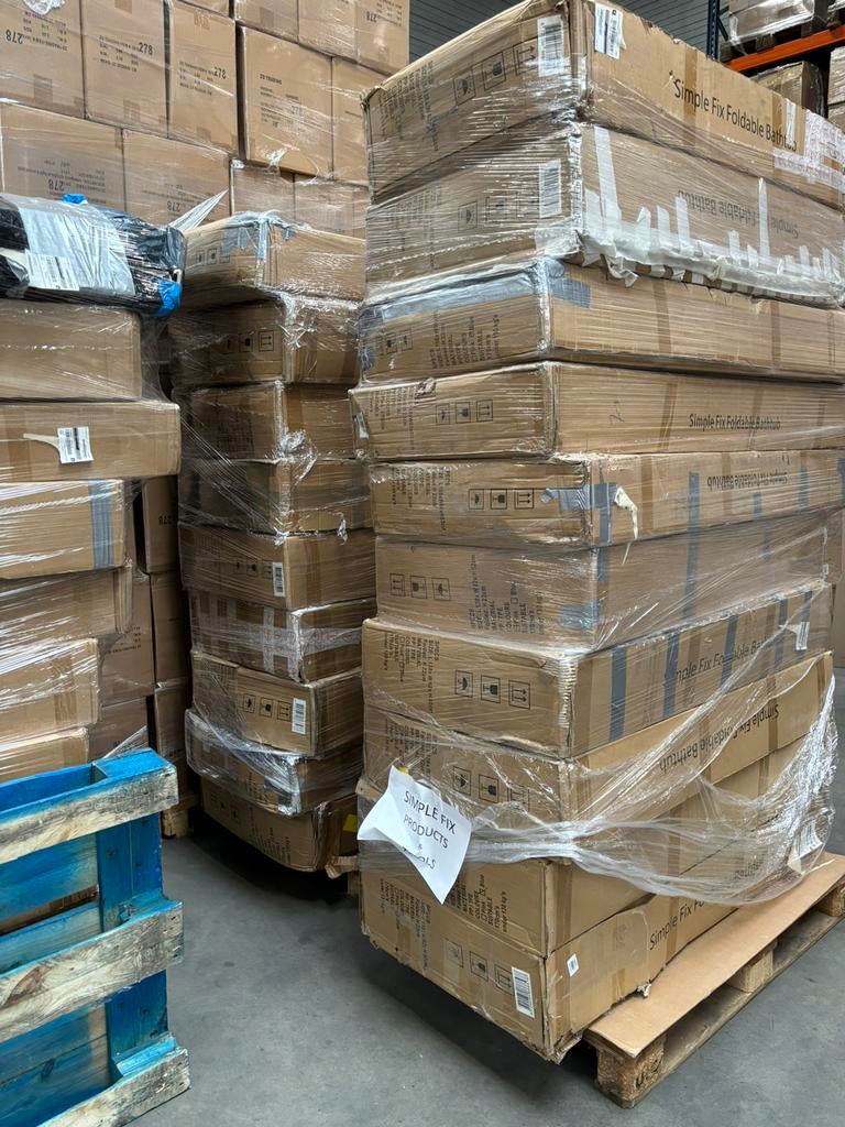 Partij 7 retourpallets opvouwbaar bad, Ophalen, -, -, Zo goed als nieuw