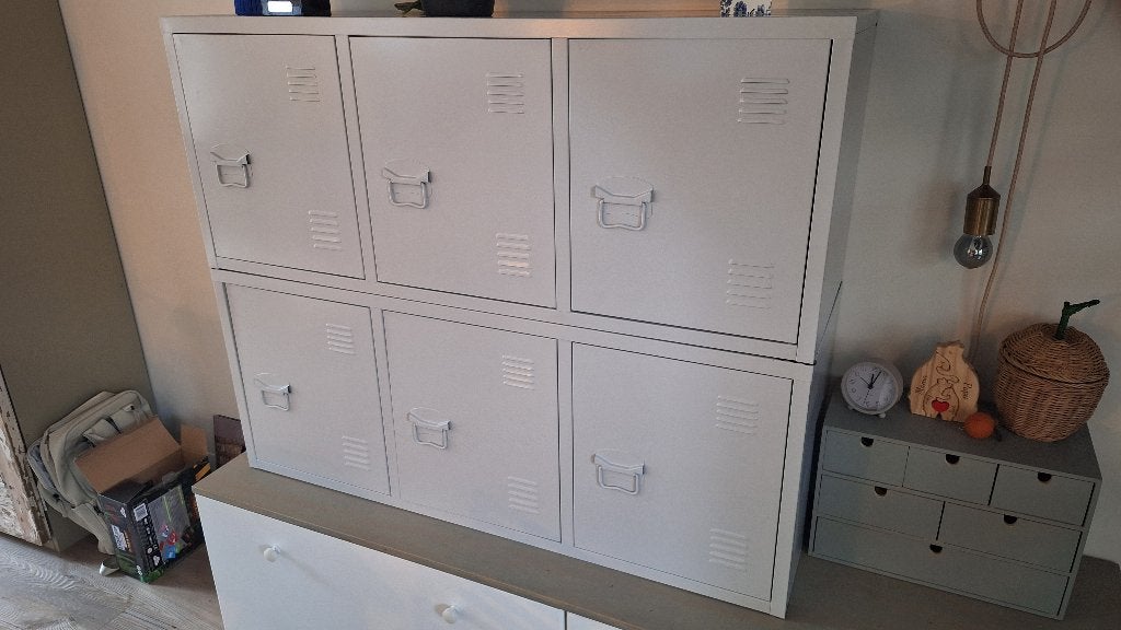 2 metalen lockerkasten Kwantum Leipzig – Grijs – Industrieel, Ophalen, Gebruikt, Industrieel