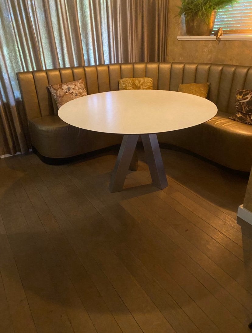Eettafel Canarias Rond HPL 130 cm, Huis en Inrichting, Ophalen, Zo goed als nieuw, Rond, 100 tot 150 cm