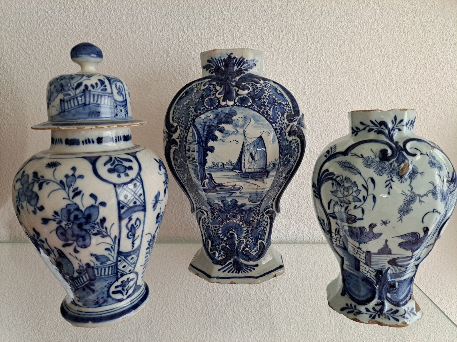 18e eeuw Delfts aardewerk vazen Lampet Kan, porceleijne bijl, Antiek en Kunst, Ophalen of Verzenden