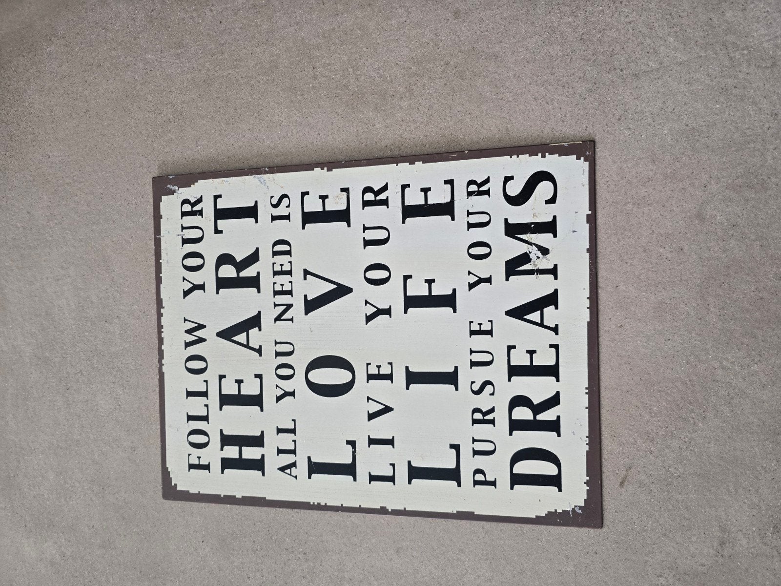 wandbord metaal met liefdevolle tekst, Ophalen of Verzenden