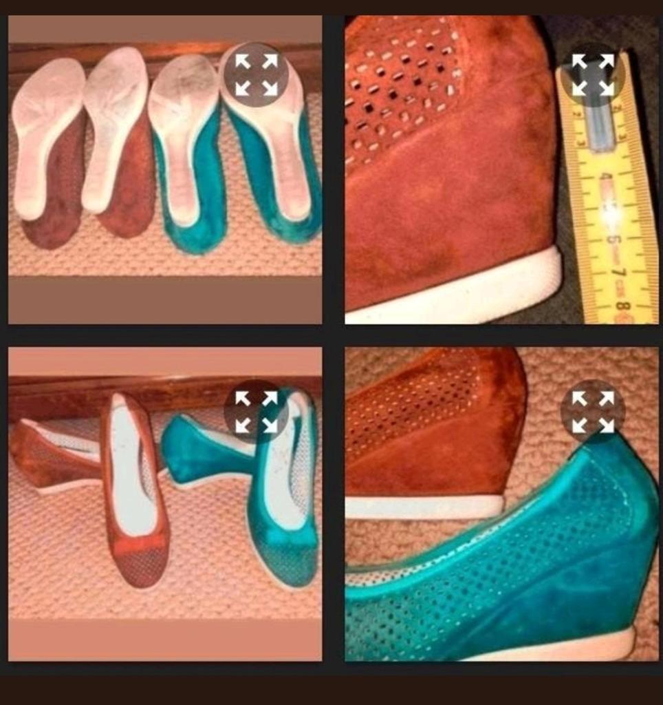 2 paar suède pumps turquoise + terra van Roberto d'Angelo 38, Kleding | Dames, Schoenen, Zo goed als nieuw, Pumps, Blauw, Verzenden