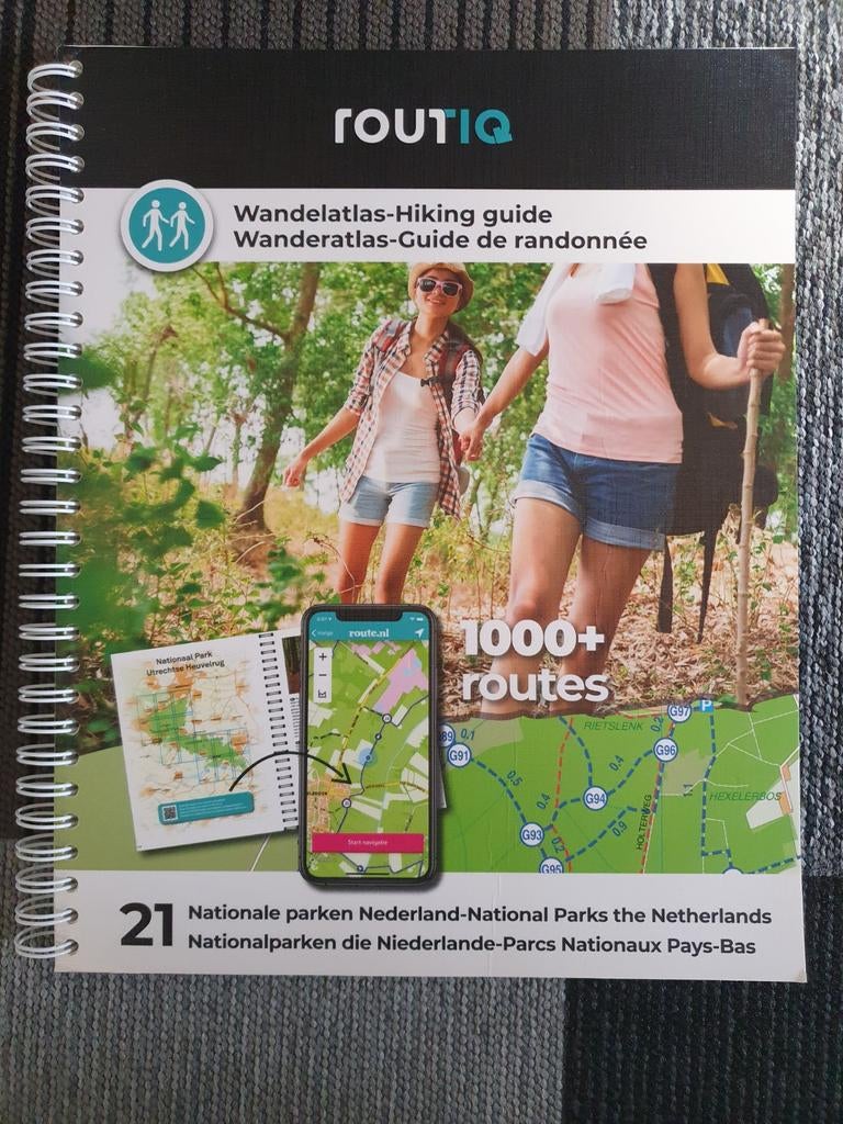 Routiq Wandelatlas Nederland - 21 Nationale Parken, Overige merken, Fiets- of Wandelgids, Routiq, Ophalen of Verzenden
