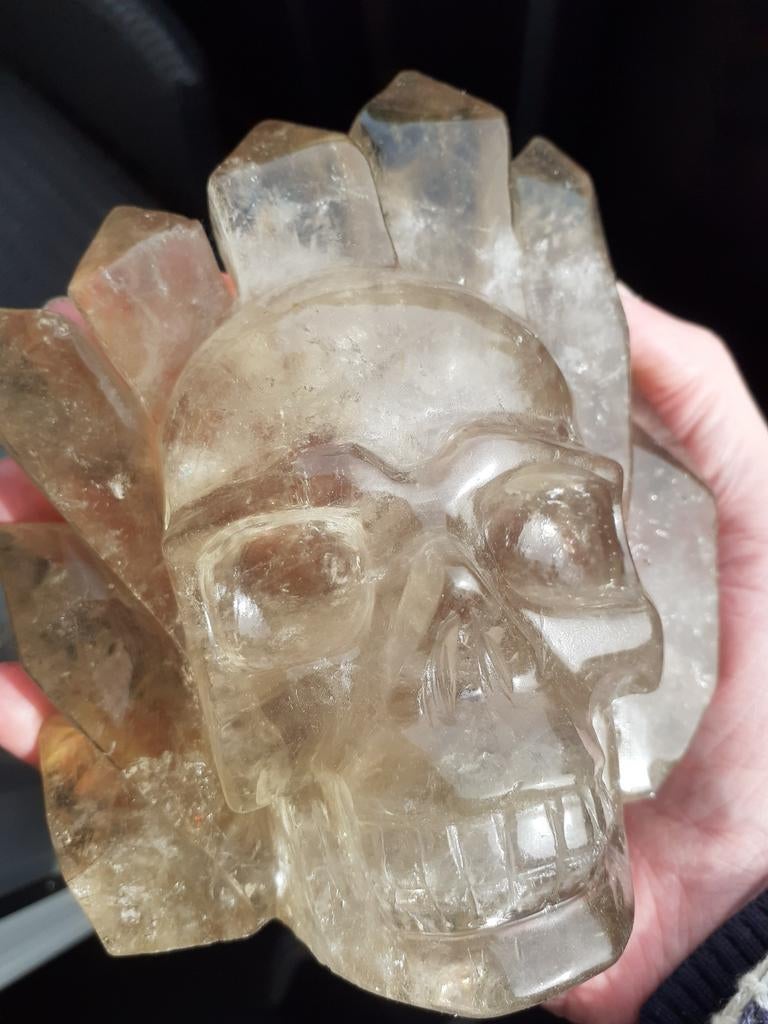 Citrien Scull van 1.34 Kilo Sale.1/2prijs, Verzamelen, Mineralen en Fossielen, Ophalen of Verzenden