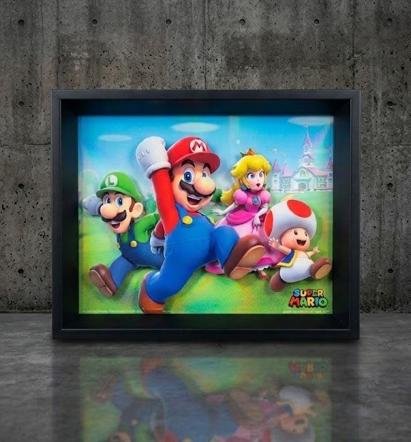 Partij Ingelijste 3D-wanddecoratie met Super Mario, NHP International, Nieuw, Ophalen of Verzenden, Info@nhp-international.com