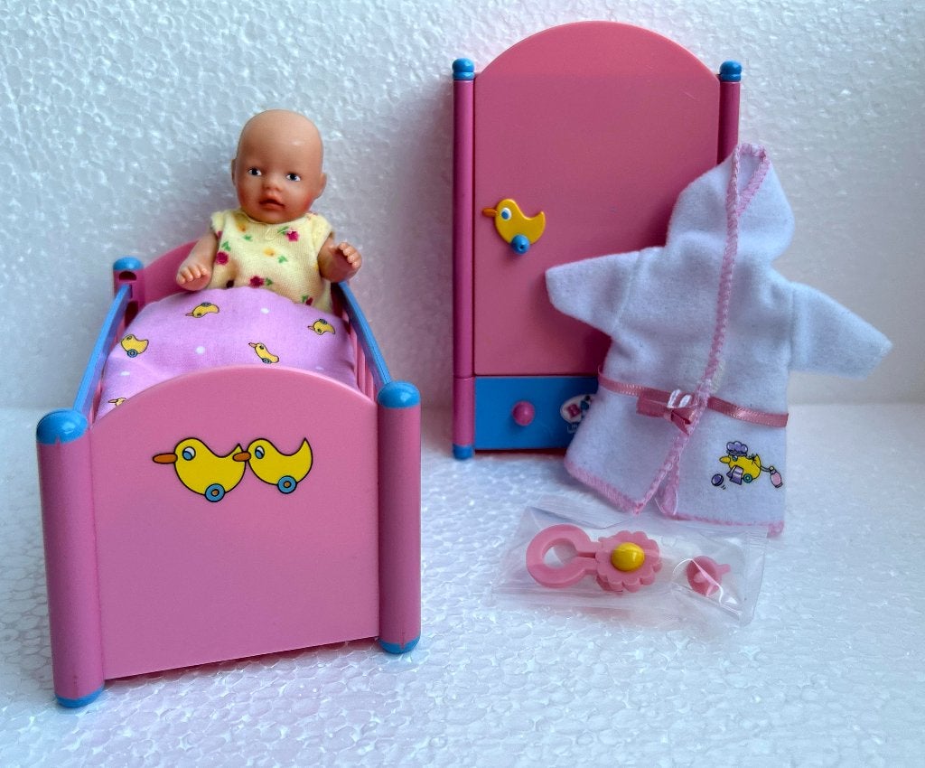 Mini baby born slaapkamer met mini baby born popje, Ophalen of Verzenden, Zo goed als nieuw, Overige typen