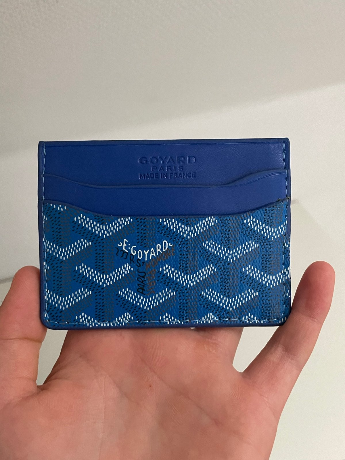 Goyard-stijl Pasjeshouder - Blauw, Ophalen of Verzenden, Zo goed als nieuw, Blauw, Overige merken