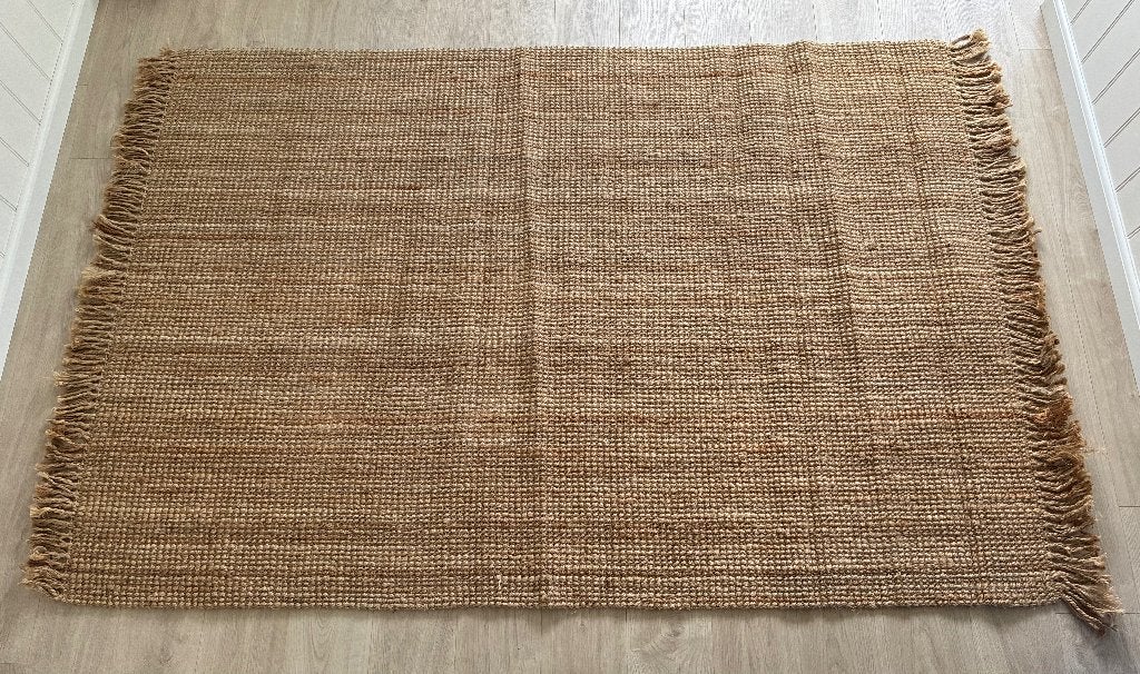 Als nieuw: jute vloerkleed 160 x230 cm H&M Home, Huis en Inrichting, Ophalen, Beige, 150 tot 200 cm, 200 cm of meer
