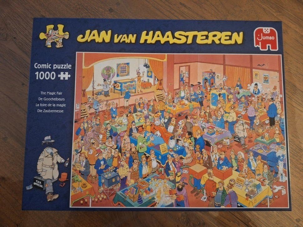 Jan van Haasteren De Goochelbeurs 999 stukjes, Ophalen, 500 t/m 1500 stukjes, Zo goed als nieuw, Legpuzzel