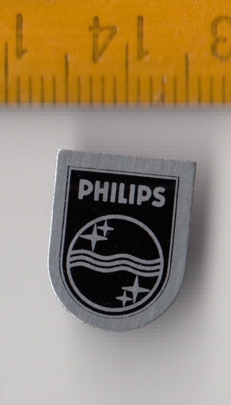 Philips logo Radio embleem schildje blik E, Ophalen of Verzenden