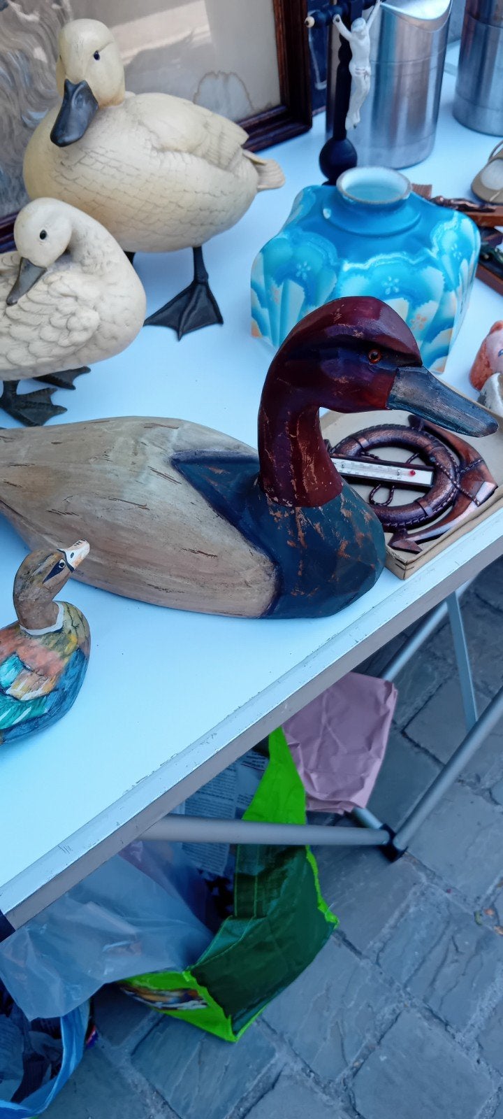 Brocante houten lokeend, Antiek en Kunst, Ophalen of Verzenden