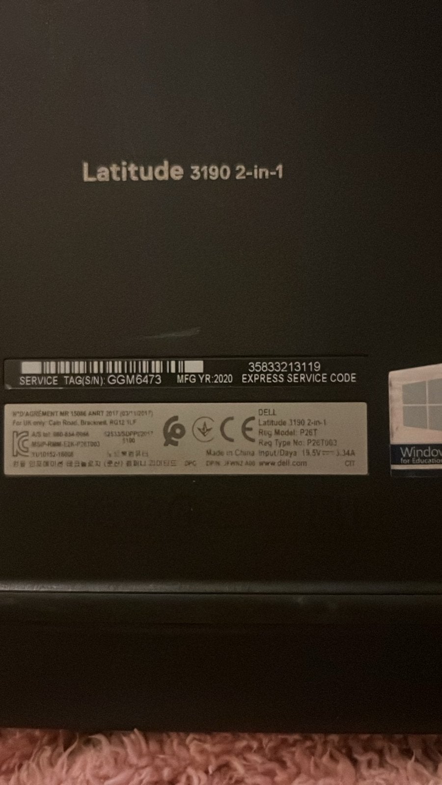Laptop en Oplader voor Dell Latitude 3190 2-in-1, Computers en Software, Ophalen, Gebruikt