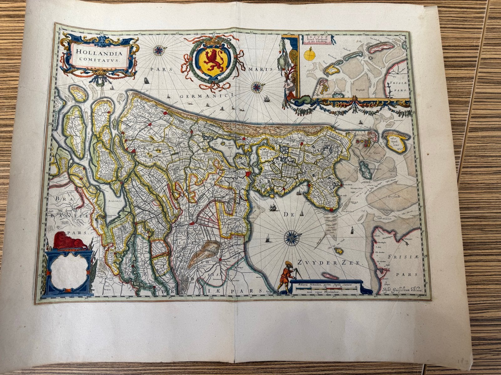 Antieke Kaart Hollandia Comitatus (Graafschap Holland), Boeken, Gelezen, Voor 1800, Ophalen of Verzenden, Landkaart