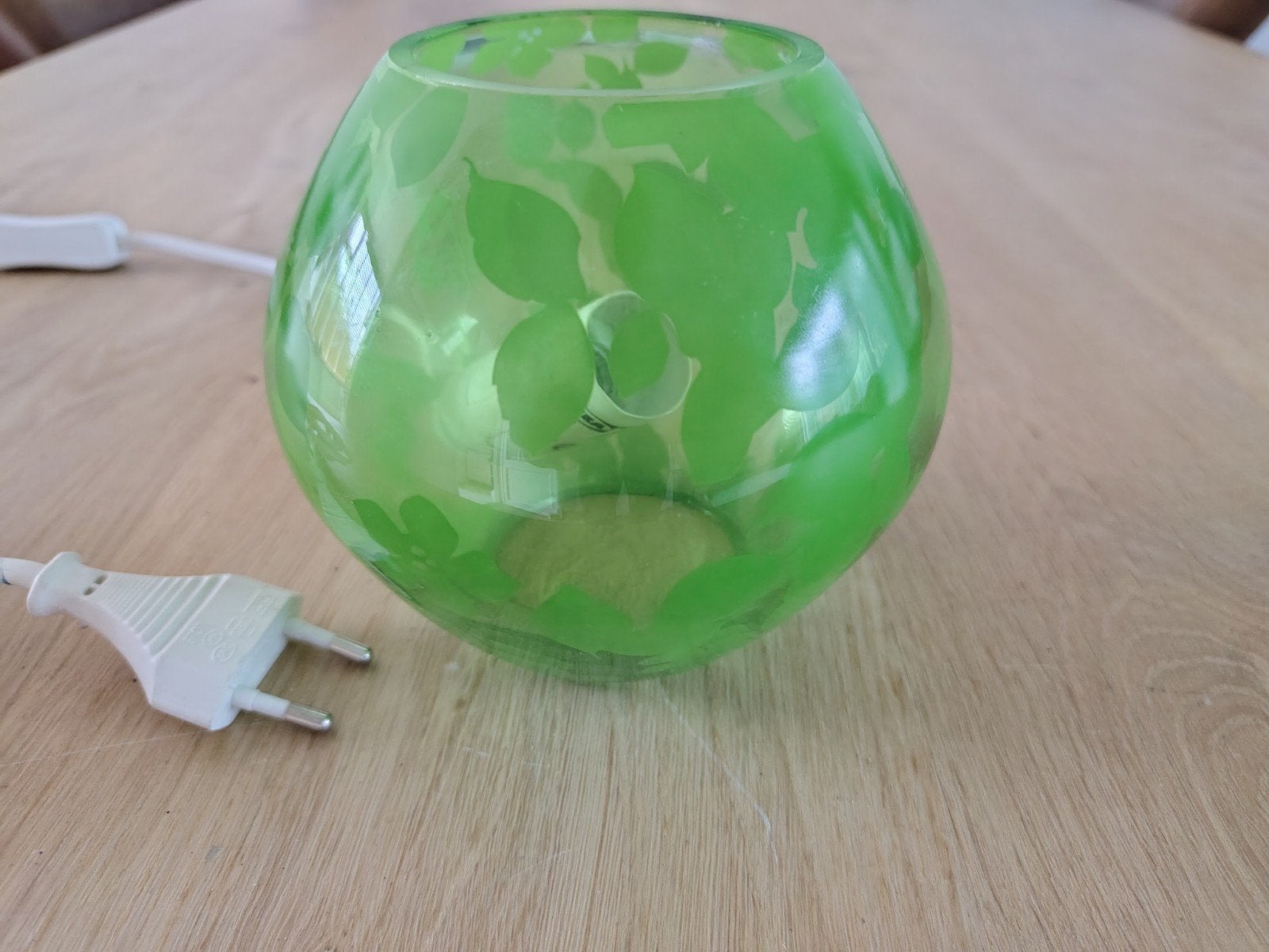 IKEA Knubbig 11 cm groene tafellamp/sfeerlamp, Gebruikt, IKEA, Glas, Groen