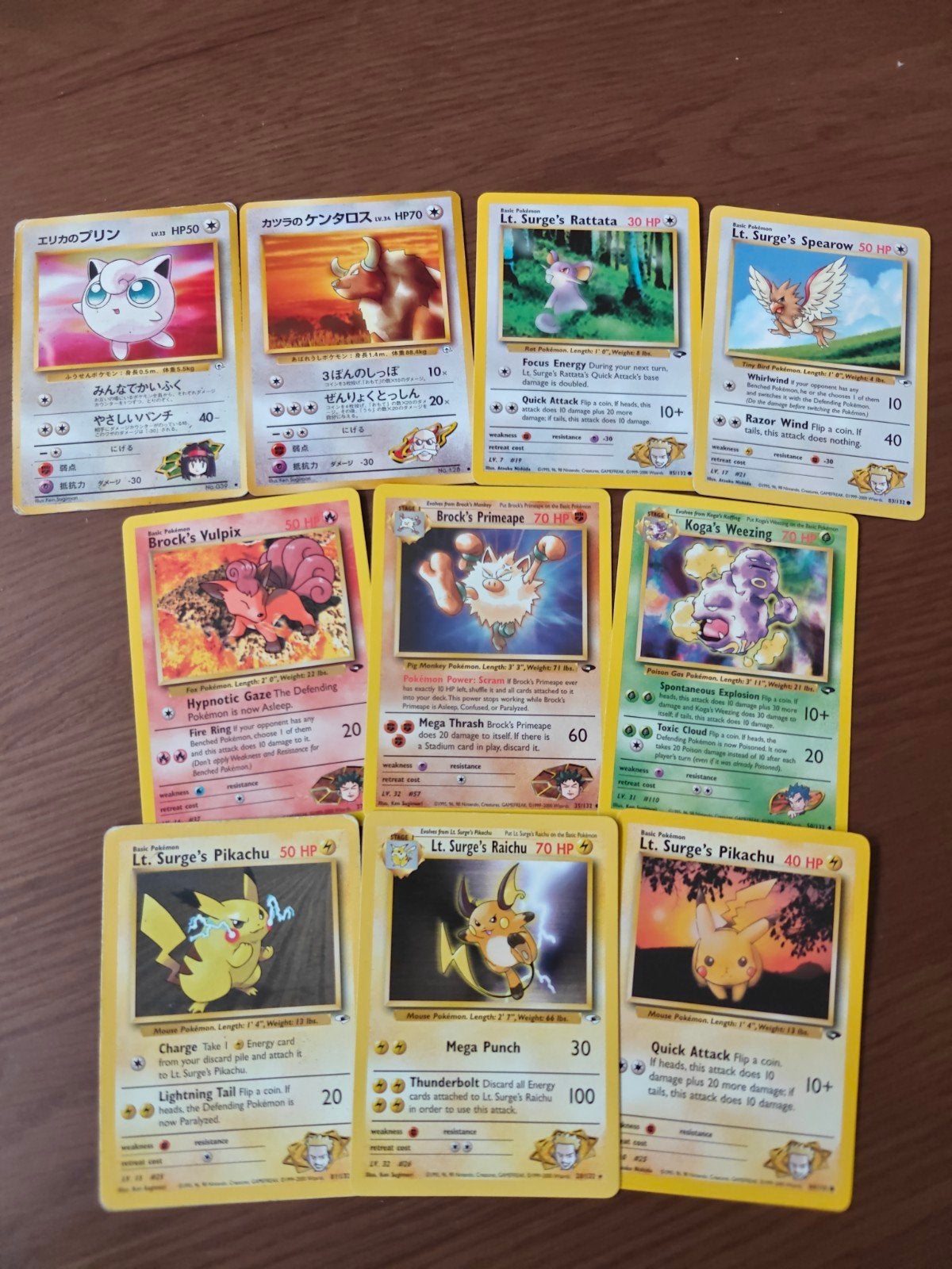Pokémon Kaarten Engelse en japanse Gym Heroes/Challenge Set, Ophalen of Verzenden, Gebruikt, Meerdere kaarten