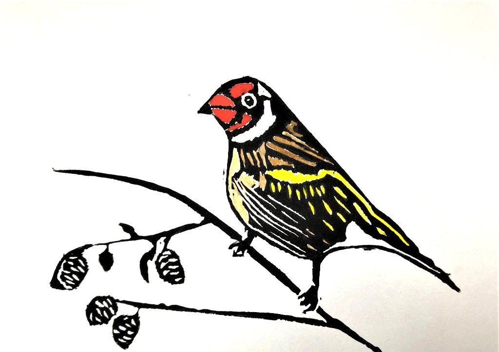 Linodruk (Kleuren) van Puttertje, Antiek en Kunst, Kunst | Litho's en Zeefdrukken, Linosnede, Gelimiteerde oplage, Genummerd, Gesigneerd