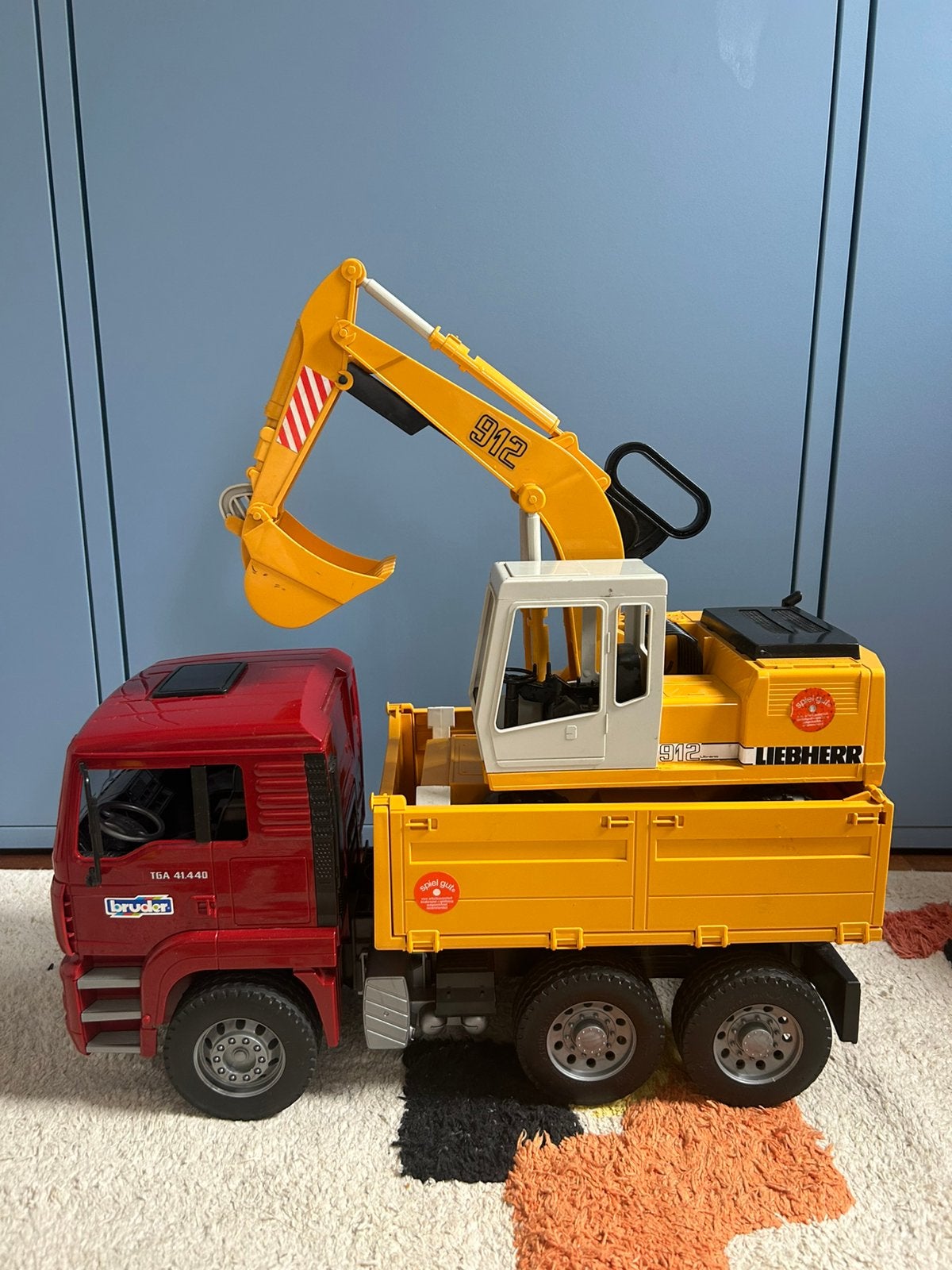 Bruder 2751 MAN vrachtwagen met Liebherr kraan, Ophalen, Gebruikt