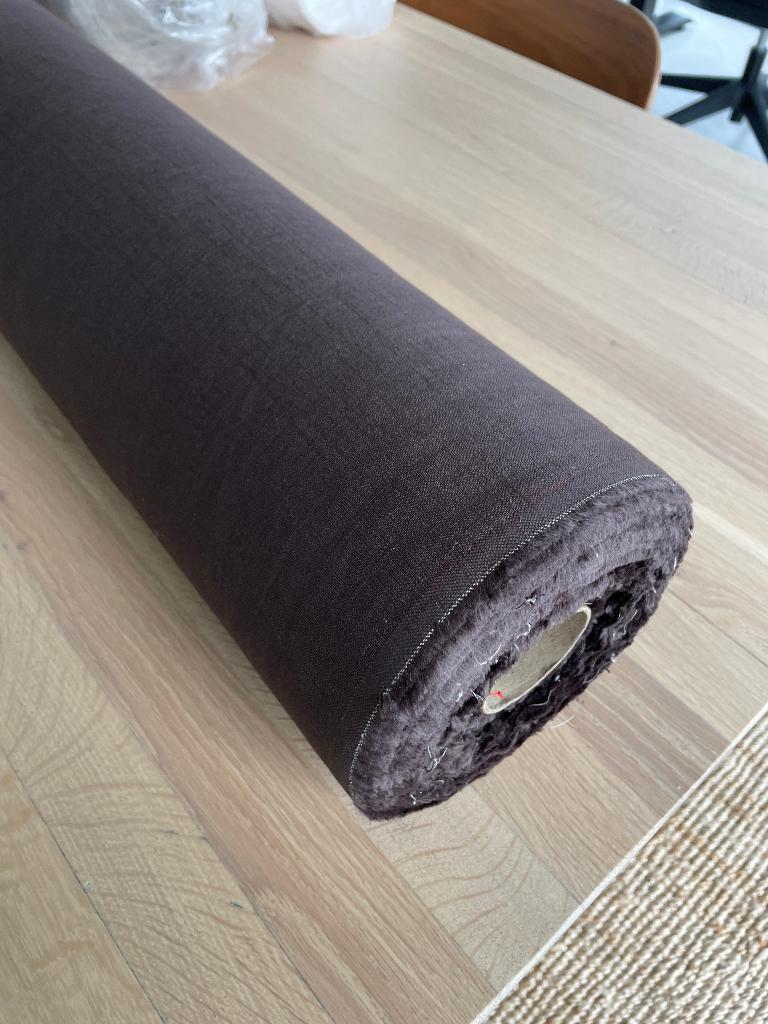100% Ramie - natuurlijke stof - 47 meter - Licht Blauw, Overige materialen, Bruin, 120 cm of meer, Ophalen of Verzenden