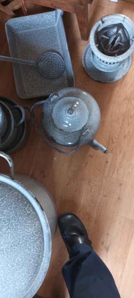 Vintage geëmailleerd keukengerei set, Ophalen