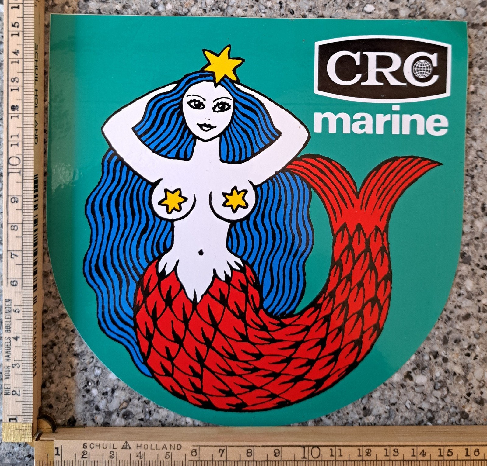 Vintage erotische strip sticker zeemeermin Marine garage man, Verzamelen, Ophalen of Verzenden, Zo goed als nieuw