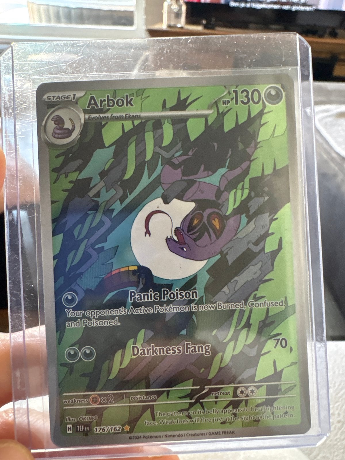 Arbok Pokémon Kaart - TEF 176/162, Ophalen of Verzenden, Zo goed als nieuw, Losse kaart