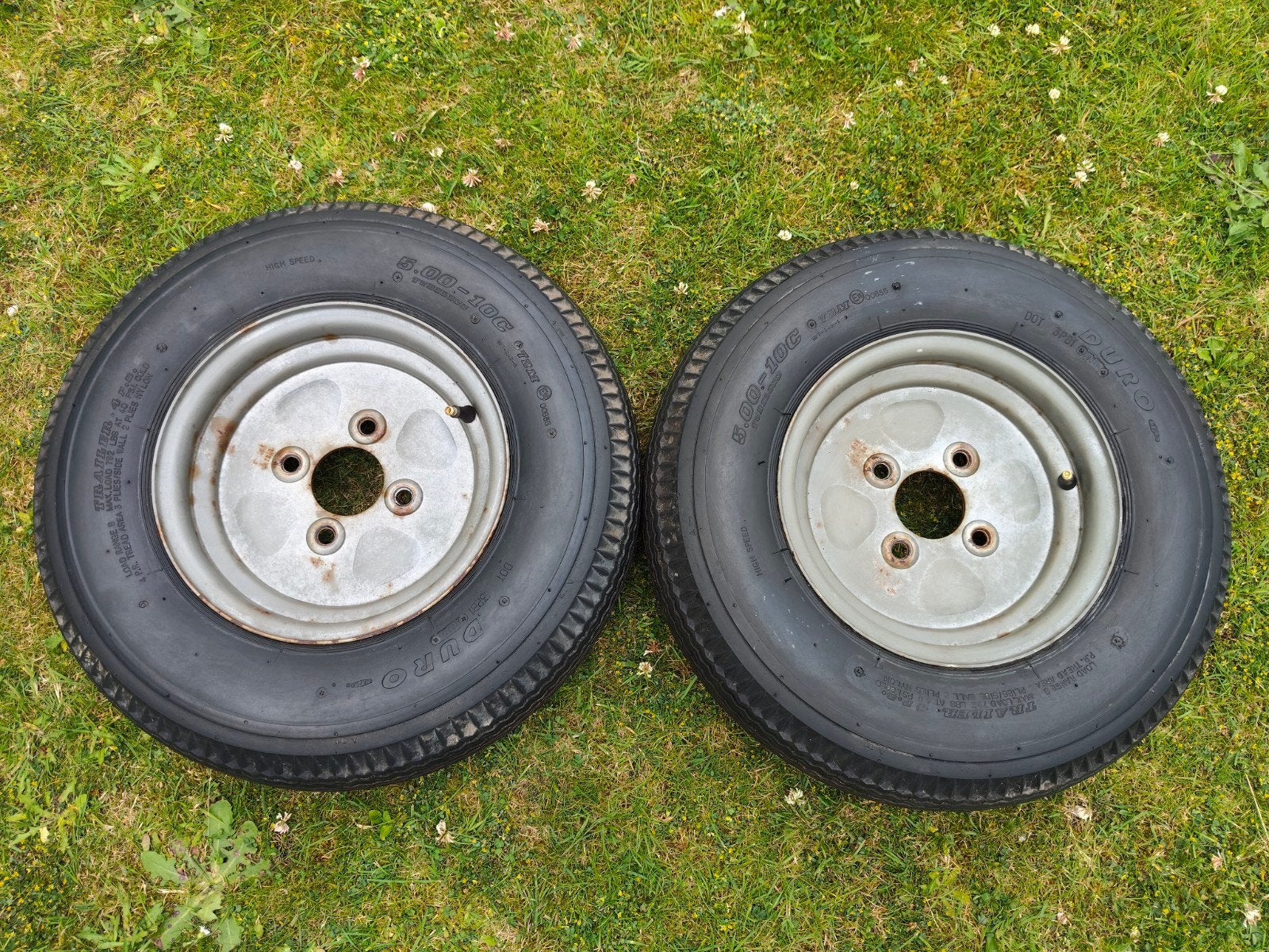2 banden wielen trailer aanhanger vouwwagen 5.00 - 10, Ophalen of Verzenden