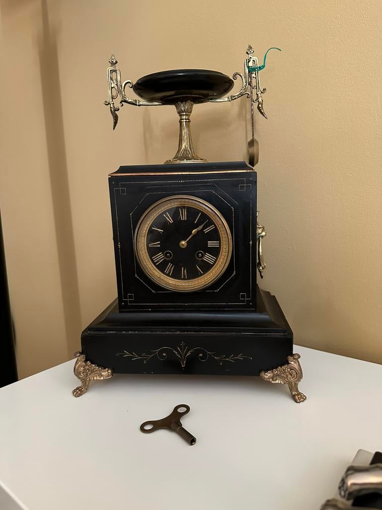 Antieke Napoleon III pendule, tafel klok uit jaar 1815, Antiek en Kunst, Ophalen