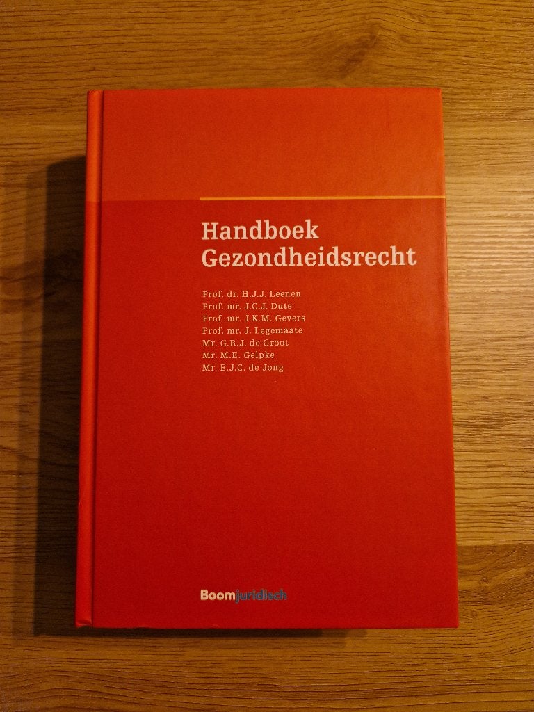 Handboek gezondheidsrecht, geneeskunde, verpleegkunde, Ophalen of Verzenden, Beta, Zo goed als nieuw, Niet van toepassing