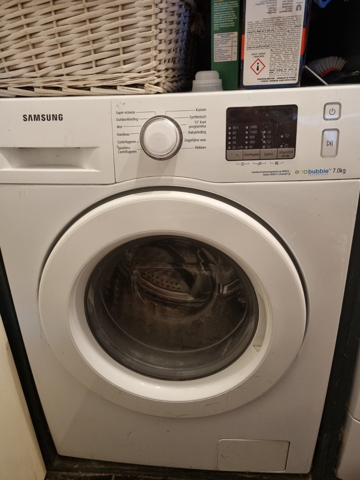Samsung Ecobubble 7kg Wasmachine Gratis, Gebruikt, 85 tot 90 cm, 1200 tot 1600 toeren, 6 tot 8 kg