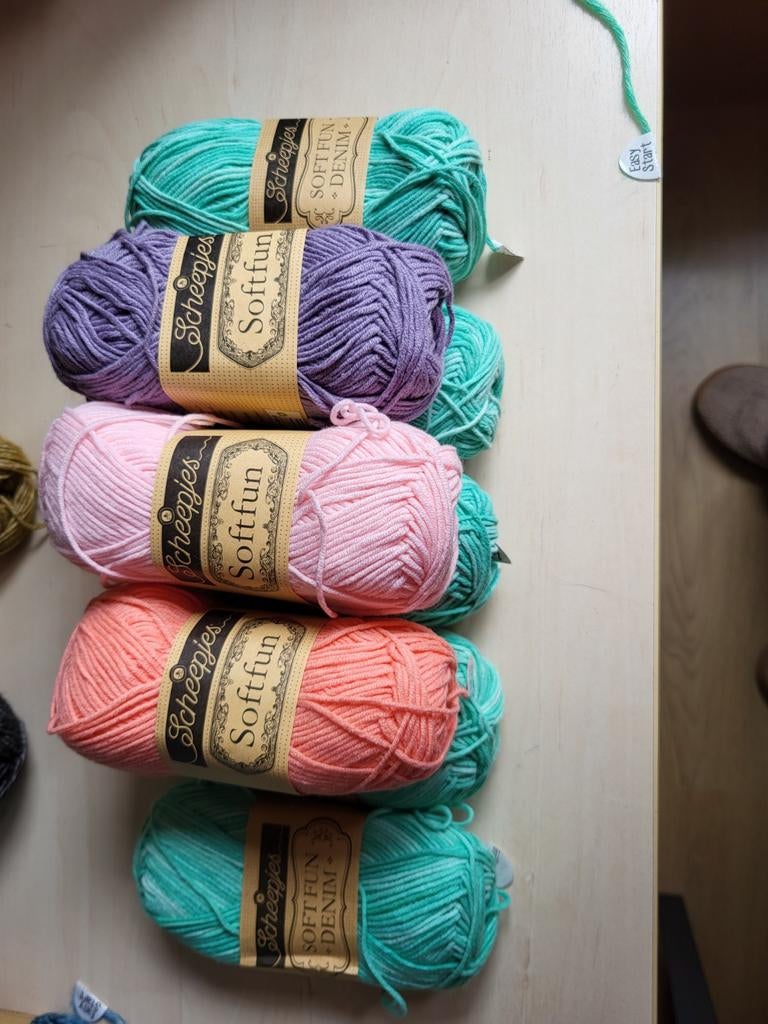Scheepjes Softfun en Softfun Denim garen (nieuw), Ophalen of Verzenden, Nieuw, Breien of Haken, Wol of Garen